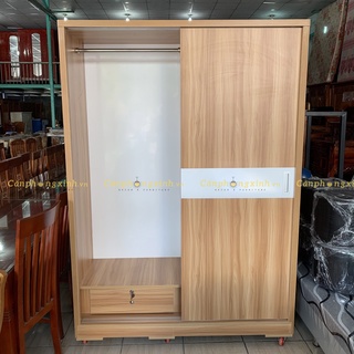 Tủ quần áo, tủ cửa lùa có ngăn hộc để đồ đa năng, gỗ cn MDF, CPX-T02