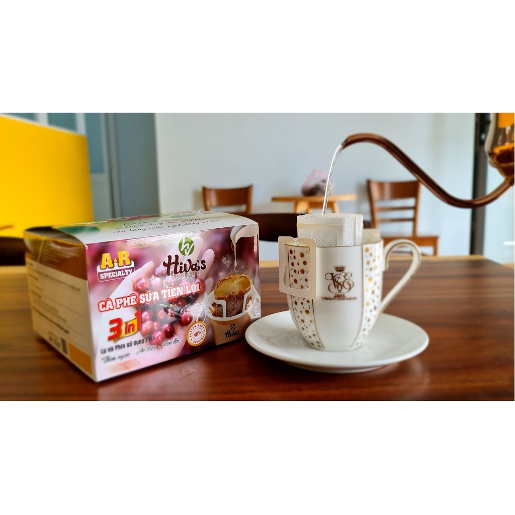 Hộp 4  ly CÀ PHÊ SỮA TIỆN LỢI 3 In 1 A & R SPECIALTY - HIVA'S COFFEE