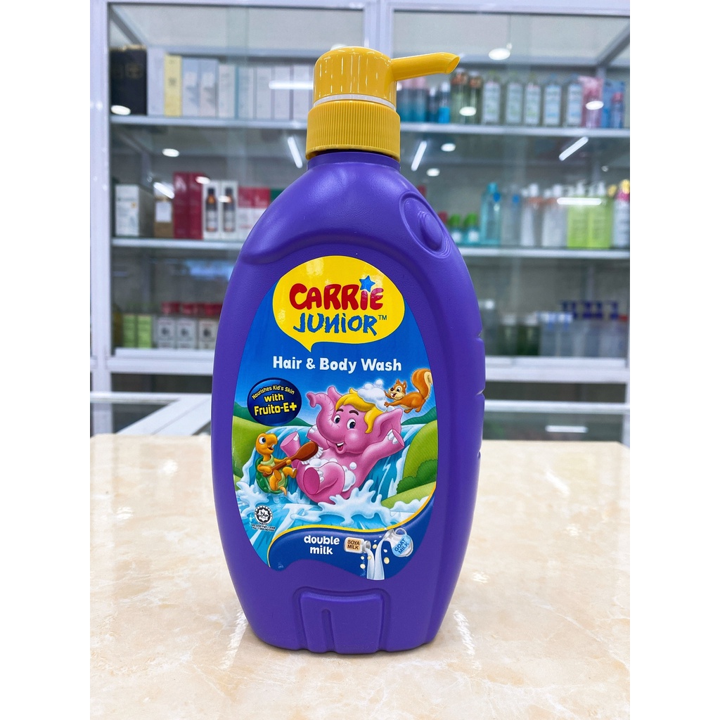(700ml) Sữa Tắm Gội Toàn Thân Em Bé Tinh Chất Sữa Carrie Junior Chính Hãng Công Ty