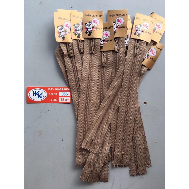 1 lố 12 Dây kéo khóa quần tây HKK dài 18CM sử dụng làm dây kéo khóa cho quần tây