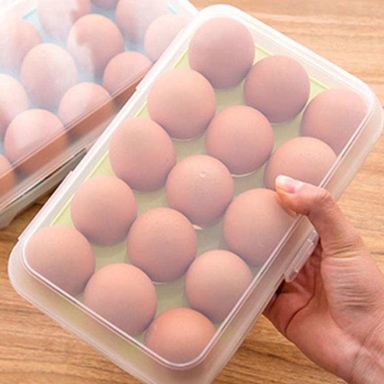 Hộp đựng trứng 15 ngăn có khay để tiện lợi