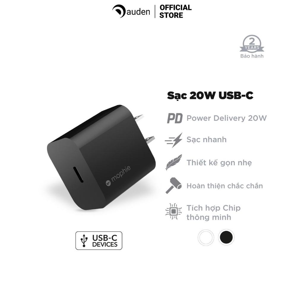 Sạc nhanh Mophie Power Delivery 20W 1 USB-C