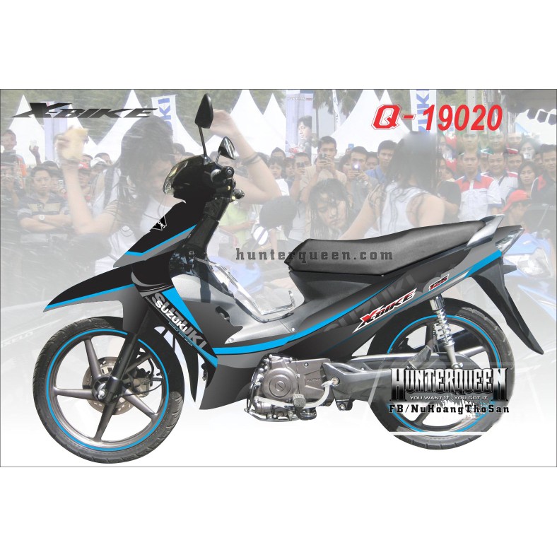 Tem chế X Bike đen xanh. Thay đổi màu sắc và chi tiết theo yêu cầu. Sắc nét, bền màu