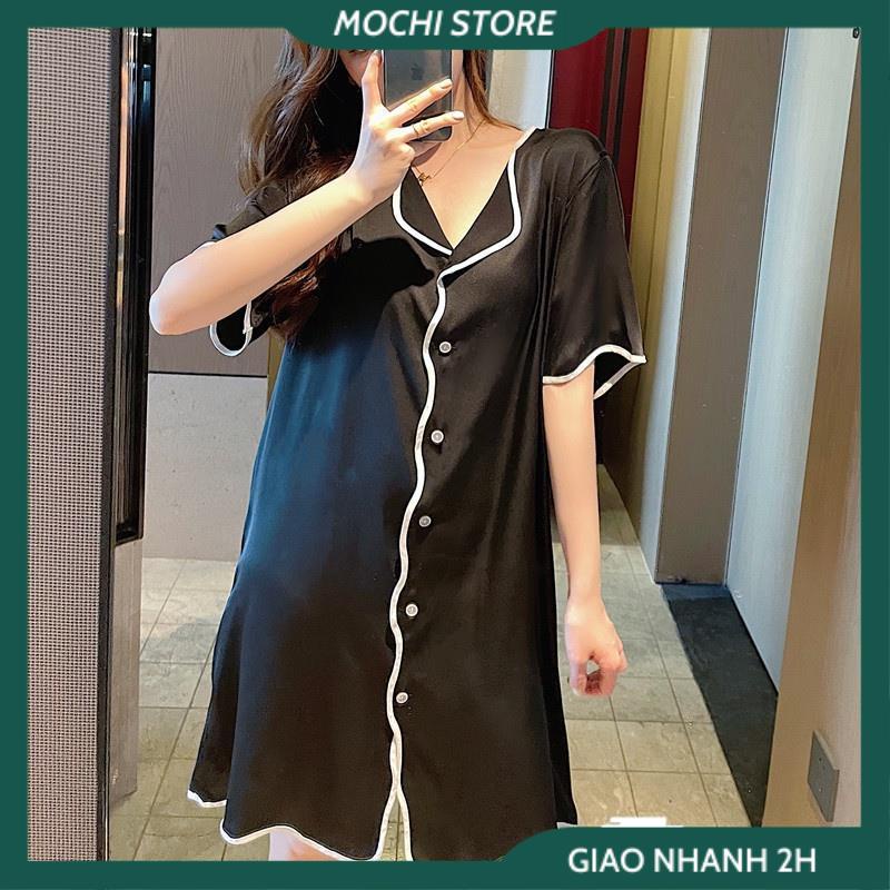 Váy Ngủ, Đồ Bộ Pijama Nữ Chất Lụa Satin Màu Trơn Form Dáng Rộng Đồ Lụa Mặc Nhà Cho Bạn Nữ. | BigBuy360 - bigbuy360.vn