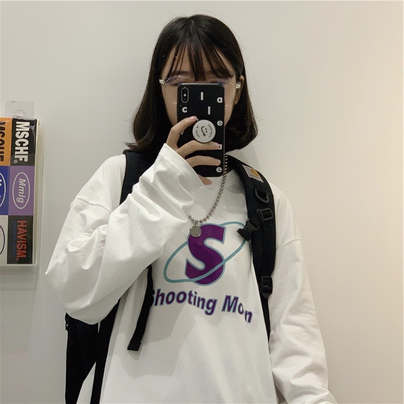 Áo thun tay dài form rộng Shooting NEKO.SG, Áo thun Streetwear Ulzzang SWT21