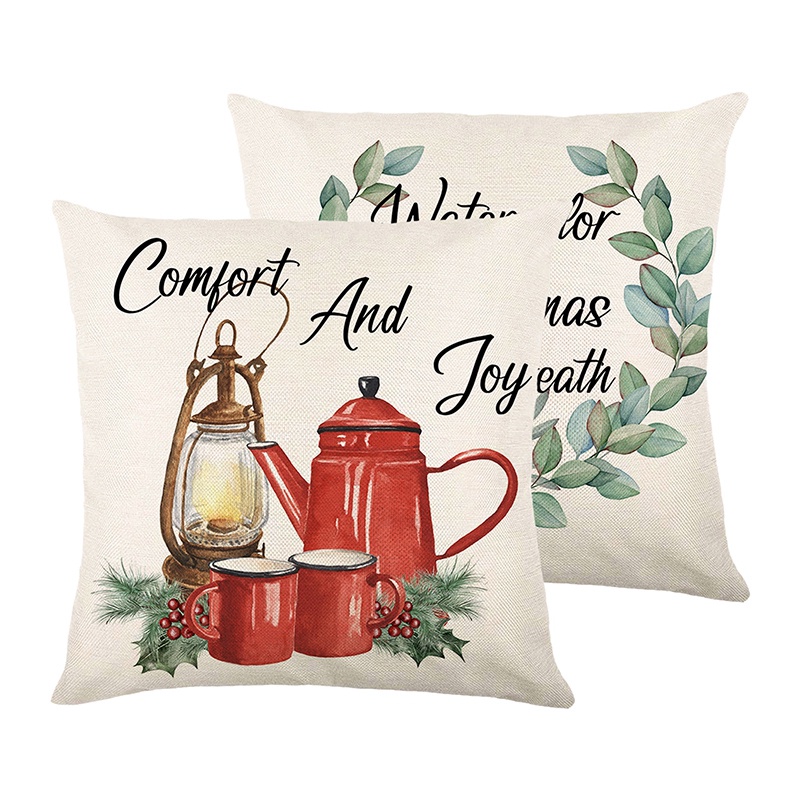 1 Vỏ Gối Đơn In Họa Tiết Giáng Sinh Trang Trí Nhà Cửa 45 * 45cm