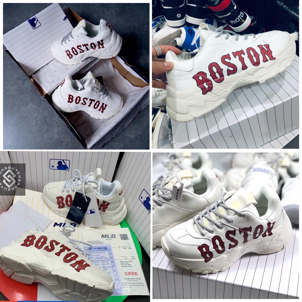 Giày thể thao nam nữ Boston - Giày sneaker ulzzang trắng cao cấp full bill box độn đế cao cổ tăng chiều cao mlb D3 | BigBuy360 - bigbuy360.vn