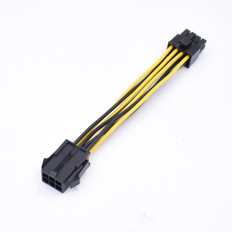 2 Dây Cáp Nối 10cm pci-e 6-pin Sang atx cpu 8-pin Cho Bo Mạch Chủ cpu 8pin