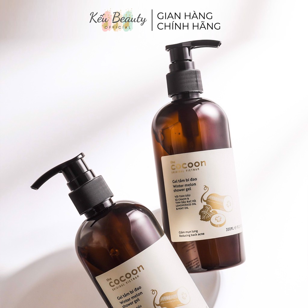 Gel tắm bí đao Cocoon Winter Melon Shower da sạch mịn màng giảm mụn lưng 310ml