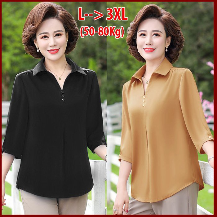 [CÓ HÌNH THẬT] ÁO SƠ MI QUÝ BÀ SIZE LỚN KIỂU ÁO KIỂU TRUNG NIÊN, THỜI TRANG TRUNG NIÊN, ÁO TẶNG MẸ TRUNG NIÊN 3A05 3A01