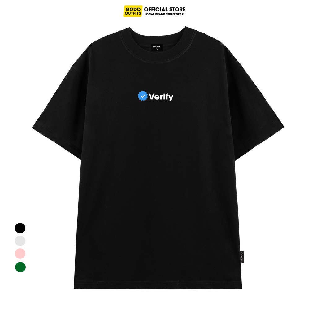 Áo thun tay lỡ Unisex form rộng local brand GODO OUTFITS IN VERIFY AT125,áo phông unisex primeum cotton 100%