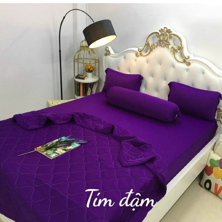 TRỌN BỘ CHĂN GA GỐI THUN HÀN QUỐC MÁT LẠNH MÀU TRƠN ĐƠN GIẢN