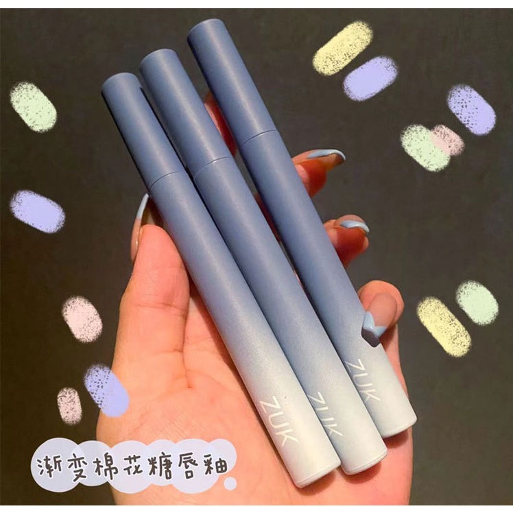 Son môi ZUK~Fog tông màu xanh dương gradient trang điểm