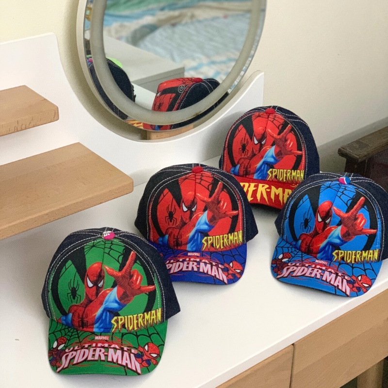 Mũ lưỡi trai bé trai, mũ in hình siêu nhân có quai dán tiện lợi cho bé 2-7 tuổi