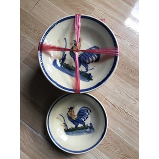 sét 2 dĩa con gà kích thước  15 cm