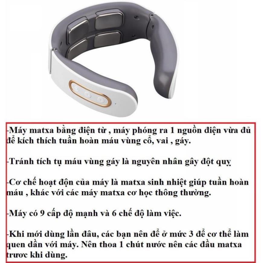 Máy Mát Xa Cổ Vai Gáy ❤️ 4 Đầu Rung 6 Chế Độ Và 9 Cường Độ Với Khả Năng Làm Nóng Dùng Tại Nhà/Văn Phòng/Xe Hơi