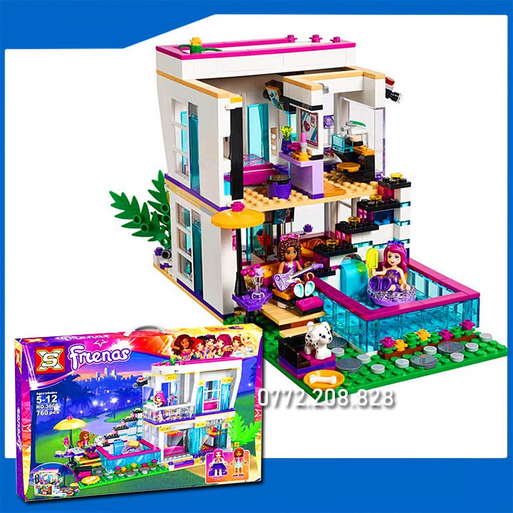 Lego Friends Lepin 01046/BELA 10489/TENMA 3013/SX3008. 760pcs. Bộ Lego Xếp Hình Biệt thự friend của Olivia, Mia, Emma