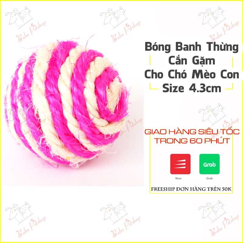 Đồ Chơi Cho Mèo Banh Dây Cuộn Bóng Thừng Cắn Gặm Không Đứt Cho Chó Mèo Nghịch Ngợm Răng Sắc - Bobo Pet Shop Hà Nội