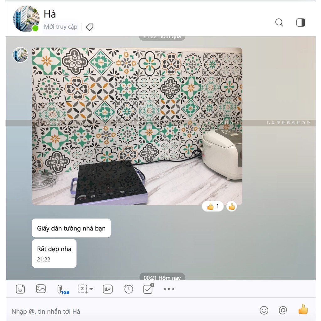 Decal dán tường decor dán bếp kính nhà tắm decor chịu nhiệt dễ lau chùi đề can loại 1 - Mint