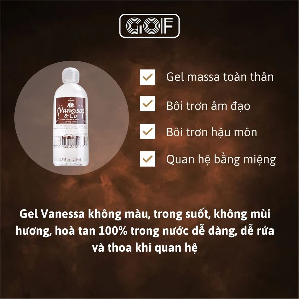 Gel bôi trơn Nhật Bản Vanessa & Co nhập khẩu 200ml - GoF Store