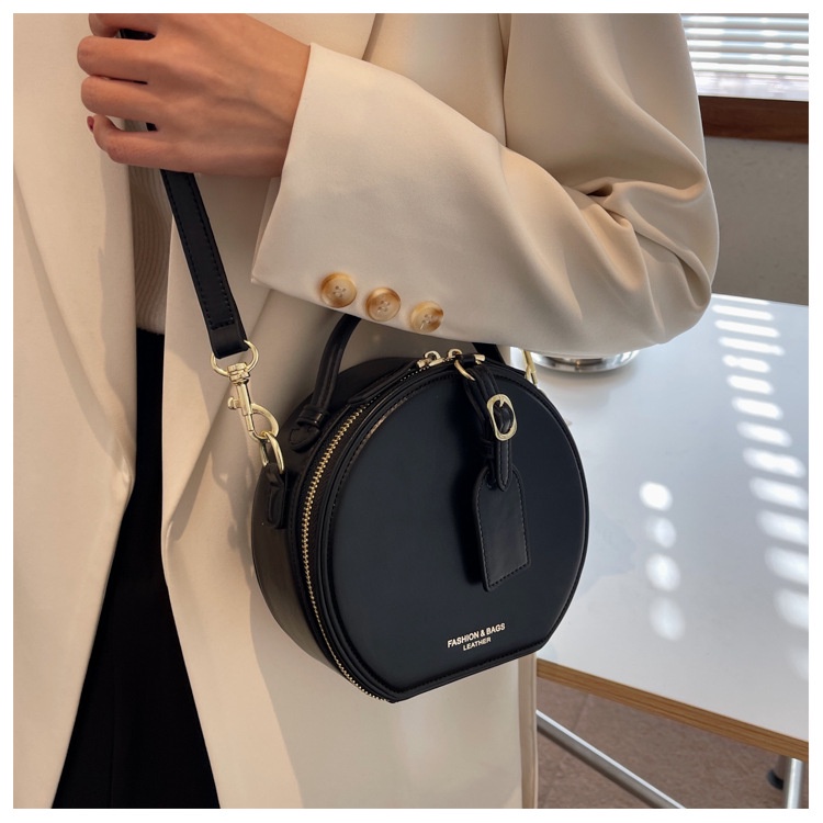 Túi Xách JASMIN NOIR Da PU Phối Khóa Tròn Phong Cách Retro Cho Nữ