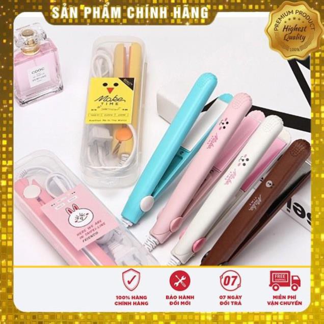 [ HOTTREND] Máy ép tóc duỗi tóc mini, máy kẹp uốn dập tóc mini giúp duỗi uốn thẳng tóc 2 trong 1