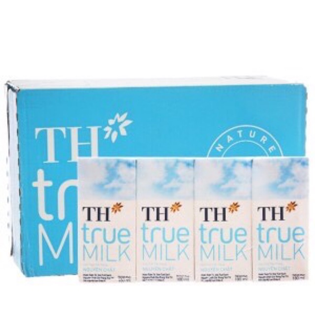 Lốc 4 hộp sữa TH TRUE MILK có đường/ nguyên chất 110ml-180ml