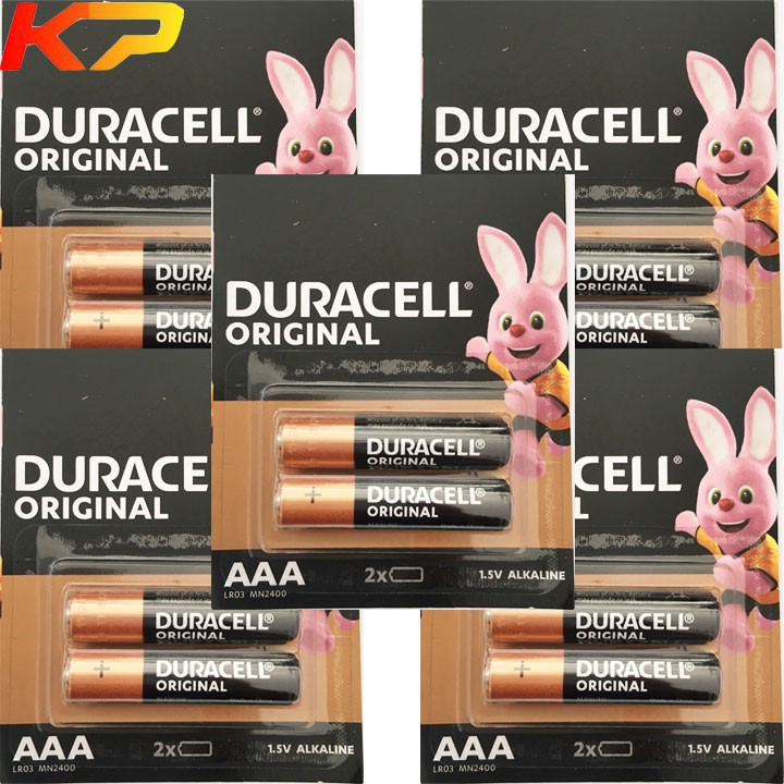 COMBO 5 Vỉ Pin AAA 1.5v Alkaline Duracell MN2400 LR03 Vỉ 2 viên