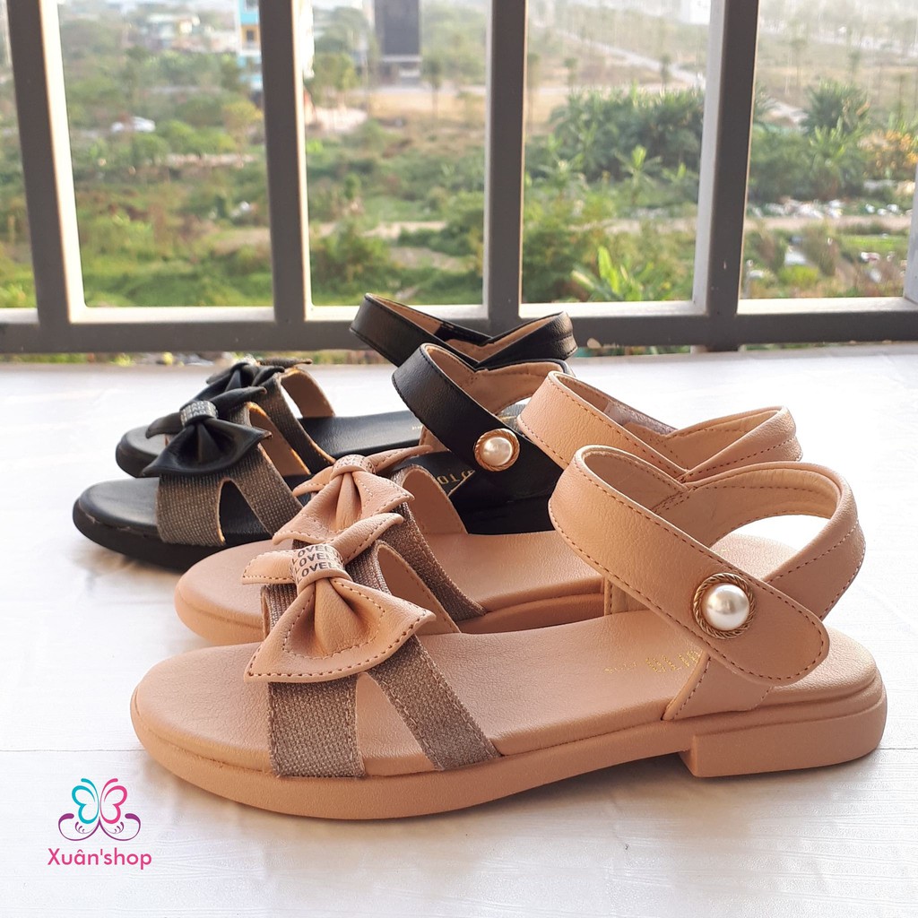 Sandal bé gái hãng DUSTO da mềm, đế chống trượt đính nơ xinh xắn thuộc dòng sản phẩm dành cho trẻ em Dusto Kid)