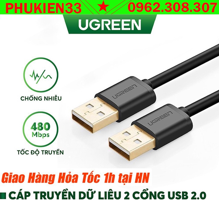 Cáp USB 2.0 Hai Đầu Đực Ugreen Dài 2 mét Ugreen 10311 - Hàng Chính Hãng
