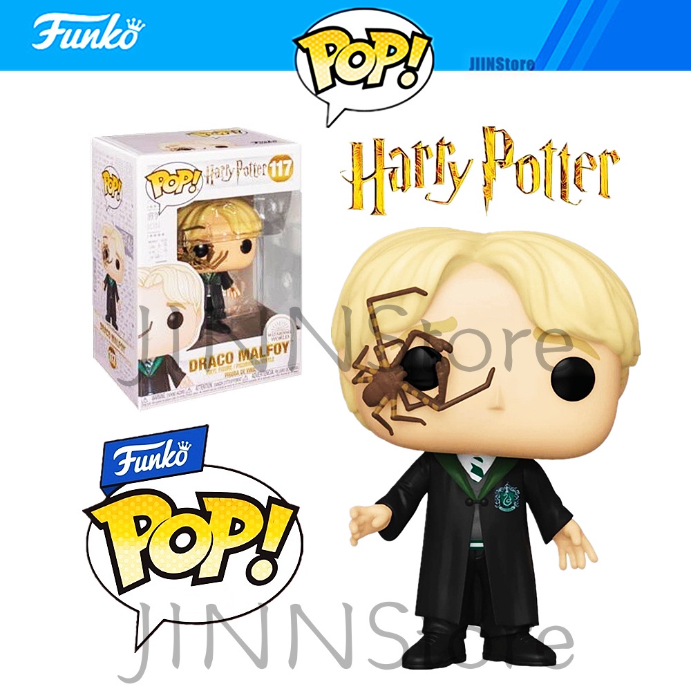Đồ chơi mô hình nhân vật JINNStore Funko Pop Harry Potter Draco Malfoy với nhện 117 Vinyl