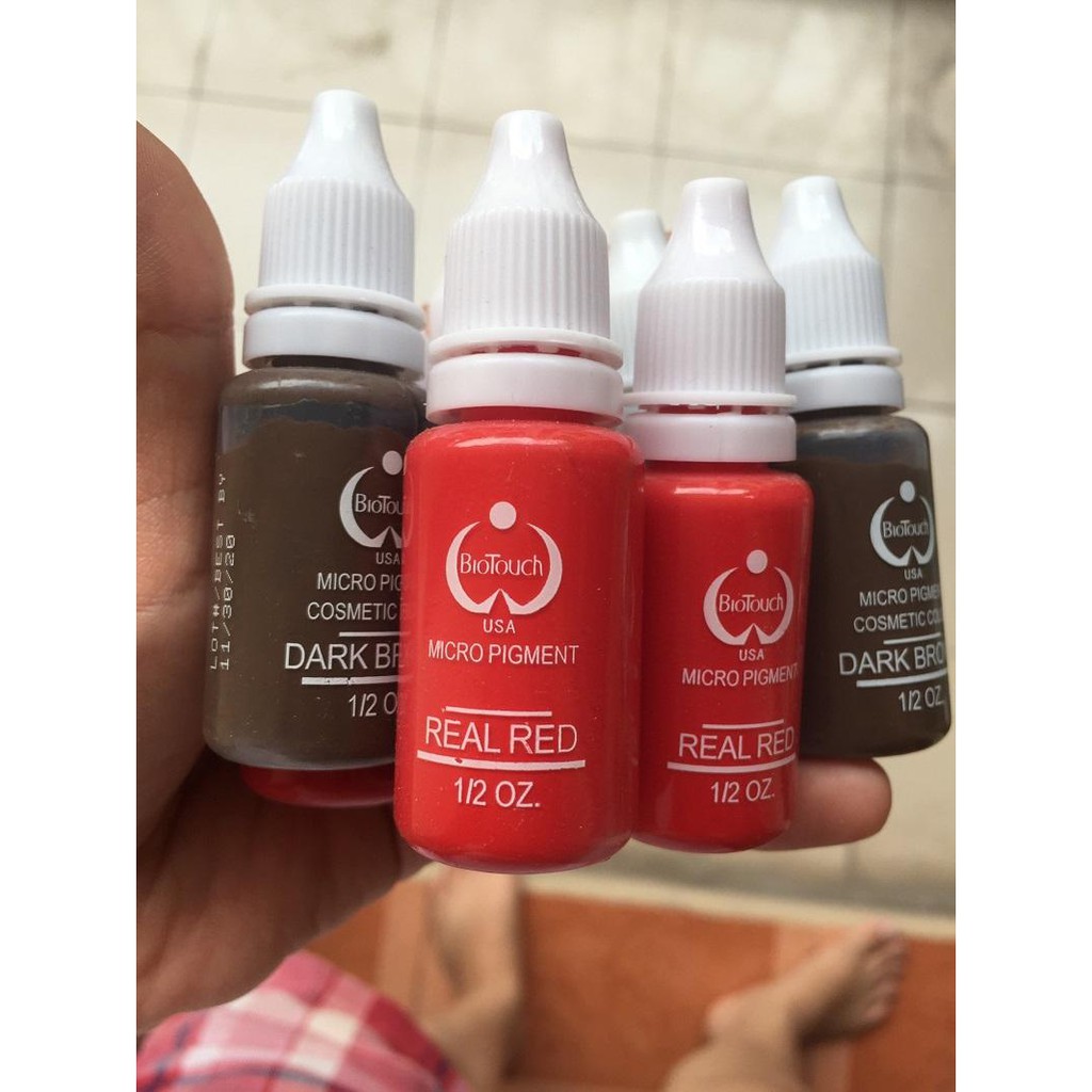 Mực tập Bio phun xăm điêu khắc môi mày mi trên da gia 3D 4D 5D đặc bám nhanh dạng chai 15ml