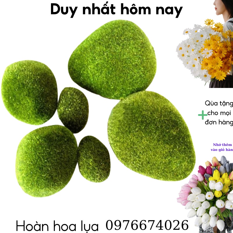 Set 6 viên đá đặt gốc cây, làm đạo cụ chụp ảnh, phụ kiện cắm hoa. Có đủ kích thước