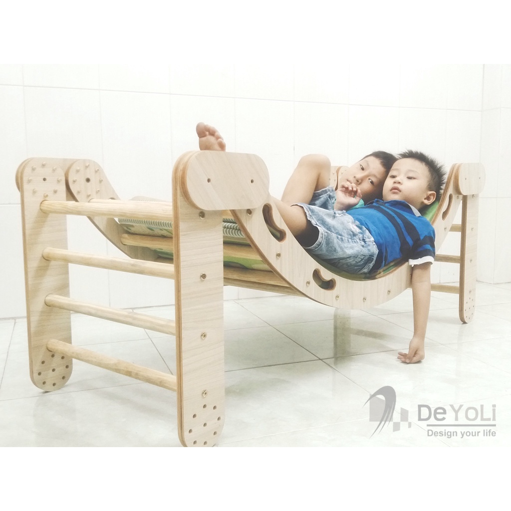 Thang leo cho bé, đồ chơi vận động montessori, đồ chơi gỗ lắp ghép KP-T1