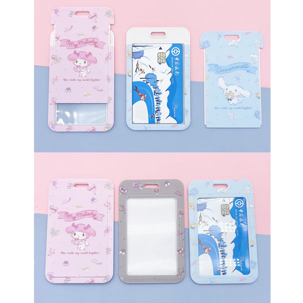 Bao Đựng Thẻ Xe Buýt Thẻ Hình Hello Kitty Melody Kèm Dây Đeo Cho Bé Gái