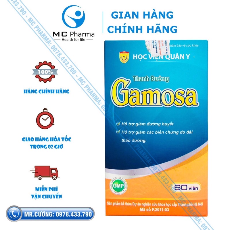 Thanh đường Gamosa Học viện quân y hộp 60 viên
