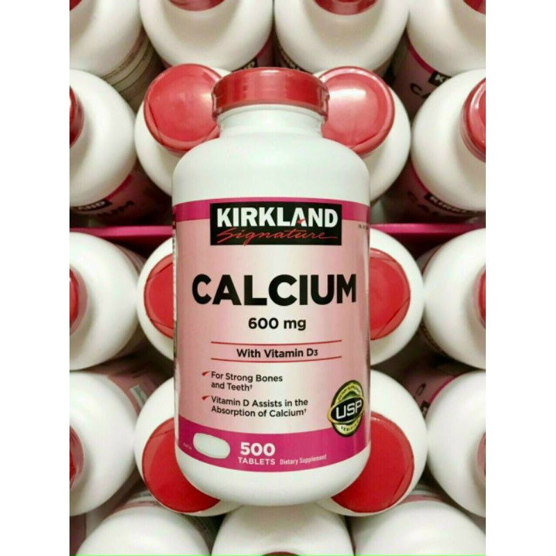 Viên uống bổ sung Canxi Kirkland Calcium 600mg + Vitamin D3 500 Viên