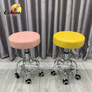 Ghế xoay 360 độ, ghế spa mặt da tròn trơn sang chảnh có thể điều chỉnh được chiều cao