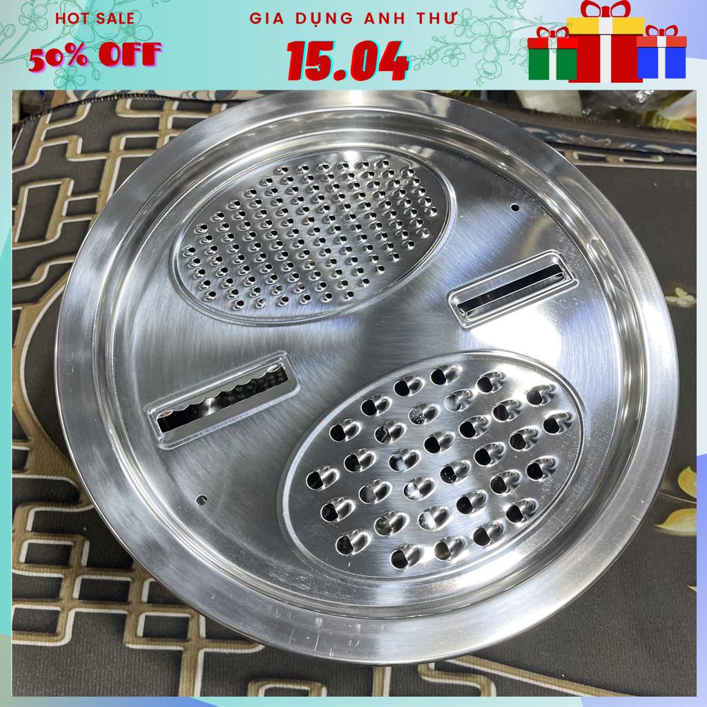 [Rẻ vô địch] Bộ Thau Inox Kích Thước 26cm Và Bàn Bào Đa Năng Inox Đa Dụng