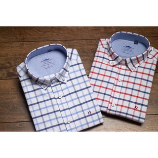 áo sơ mi nam dài tay - kẻ caro đỏ, kẻ caro xanh - chất Oxford 100% cotton - có Big size
