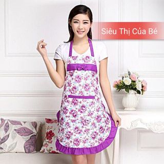 Tạp dề hoa có túi phía trước