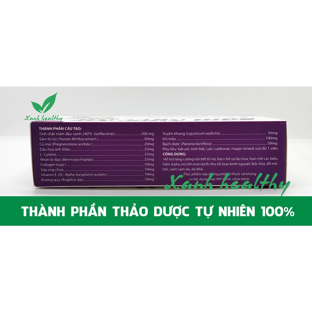 SÂM NGỌC NỮ Queen Spa vỉ 30 viên giảm nám sạm da, ổn định vòng kinh, tăng sinh lý nữ