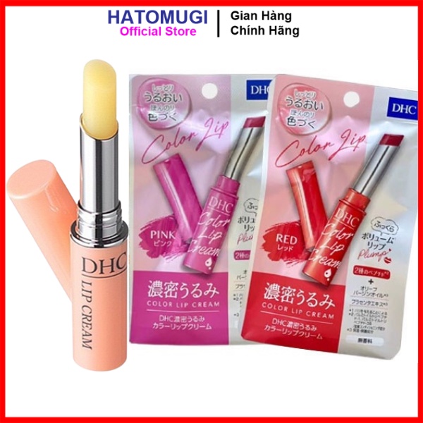 Son Dưỡng Môi DHC Color Lip Cream Nhật Bản Không Màu Và Có Màu Cam, Đỏ, Hồng Chính Hãng