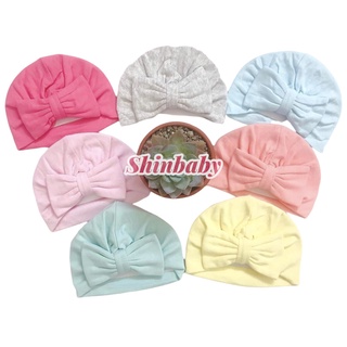 [Shinbaby] Mũ turban nơ vuông cho bé gái siêu cưng chất vải cotton xuất xịn mềm mát