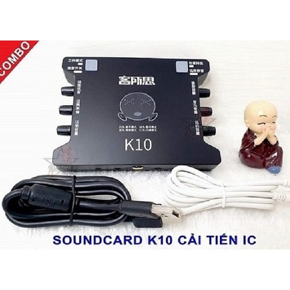 COMBO MICRO THU ÂM BM900 + SOUND CARD XOX K10 + CHÂN KẸP MIC +MÀNG LỌC + DÂY LIVESTREAM 3 MÀU + Tặng Tai nghe