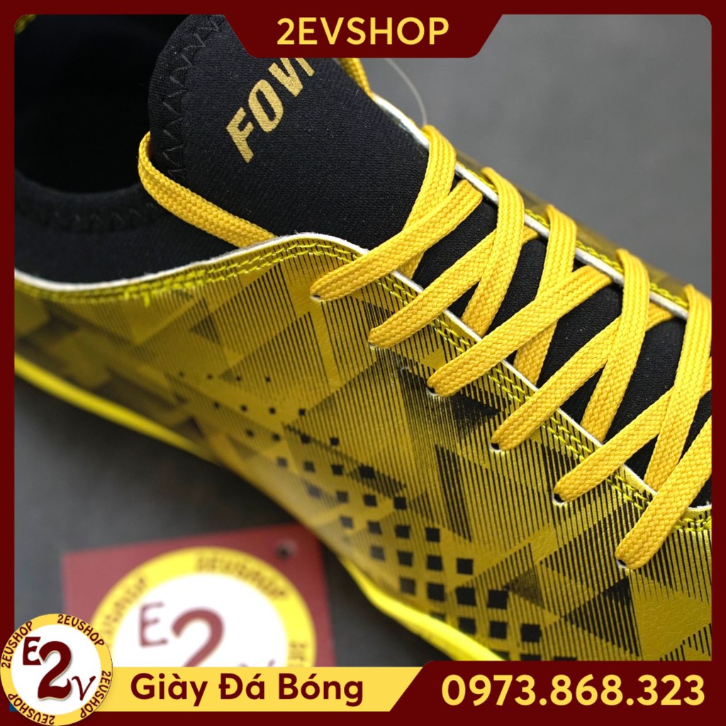 Giày đá bóng thể thao nam Fovi Debut Vàng, giày đá banh cỏ nhân tạo đế mềm - 2EVSHOP