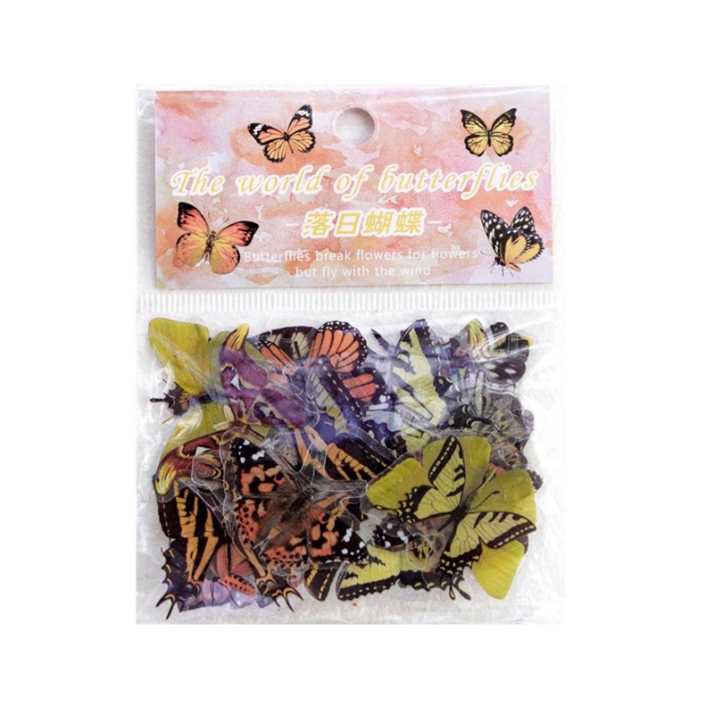 Set 40 Miếng Dán Hình Bướm Sống Động Dùng Trang Trí Thủ Công DIY