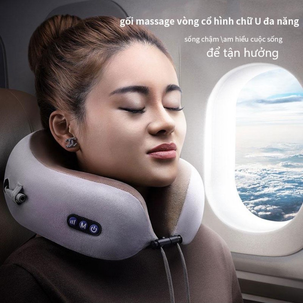 Máy Massage Cổ Vai Gáy Tích Điện Hồng Ngoại Cao Cấp, Gối Massage Cổ Vai Gáy Tích Điện Hồng Ngoại Cao Cấp