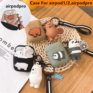 Vỏ bảo vệ hộp sạc tai nghe thiết kế hình gấu đáng yêu cho Airpod Pro Airpods 1/2