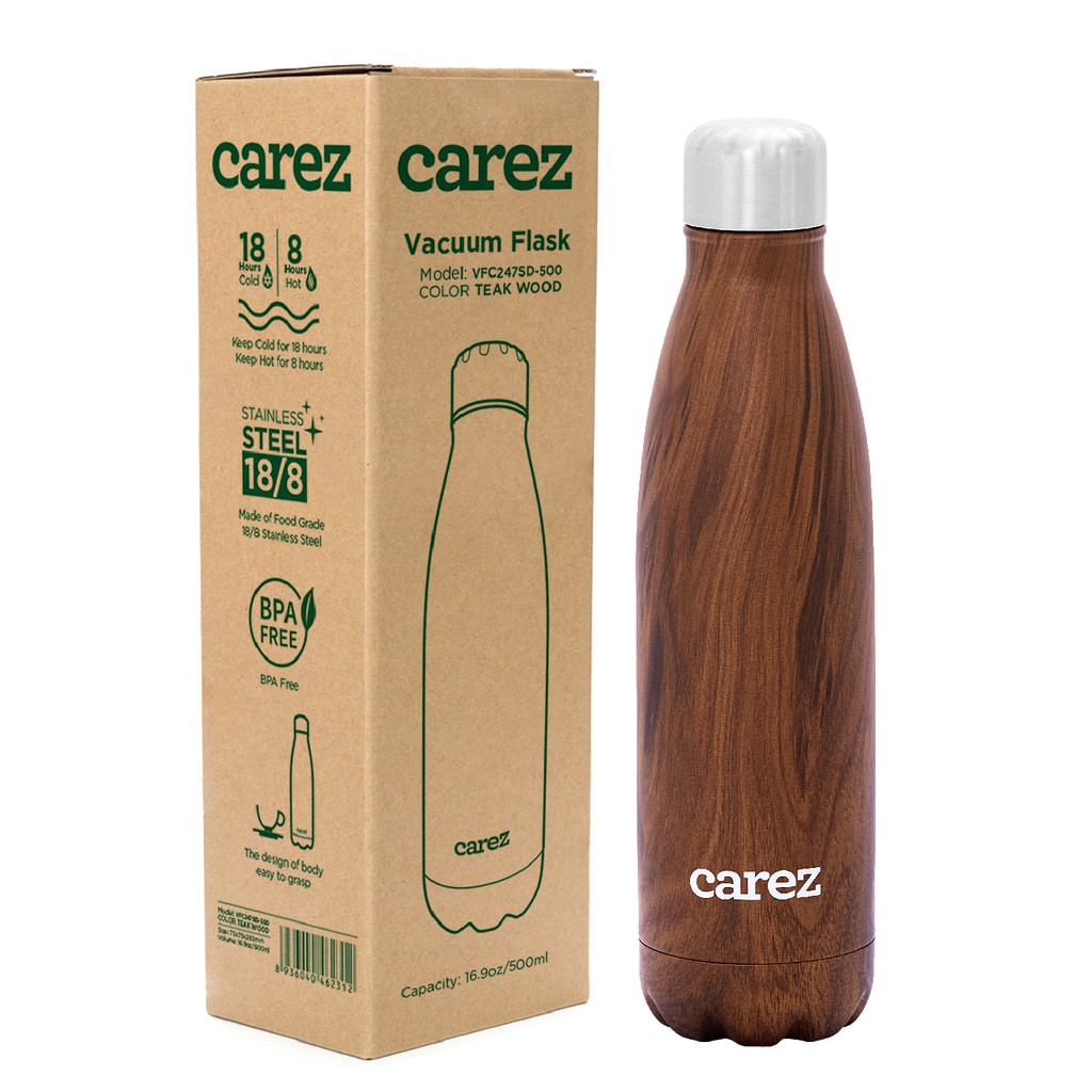 BÌNH GIỮ NHIỆT CAREZ Nguồn cảm hứng từ thiên nhiên 500ML Teak Wood VFC247SD-500 | BigBuy360 - bigbuy360.vn